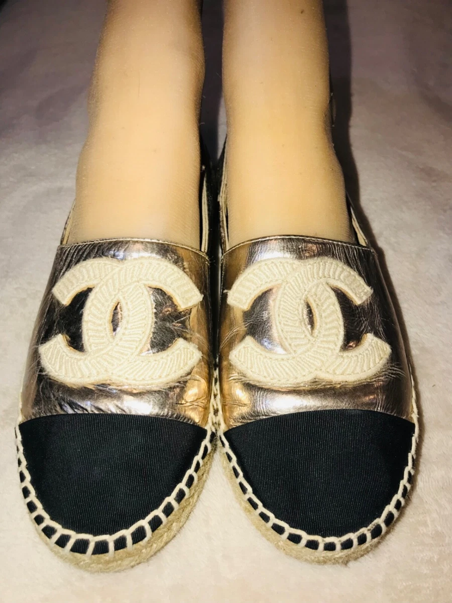 Chanel espadrilles best sale gold