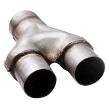 Aluminized Natural Y-Pipe 3" Inlet, 2.5" Outlet, 13" Overall Length