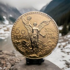 1947 Mexico Gold Coin 50 Pesos Restrike BU 1.2056 Troy oz Actual Gold Content!!!