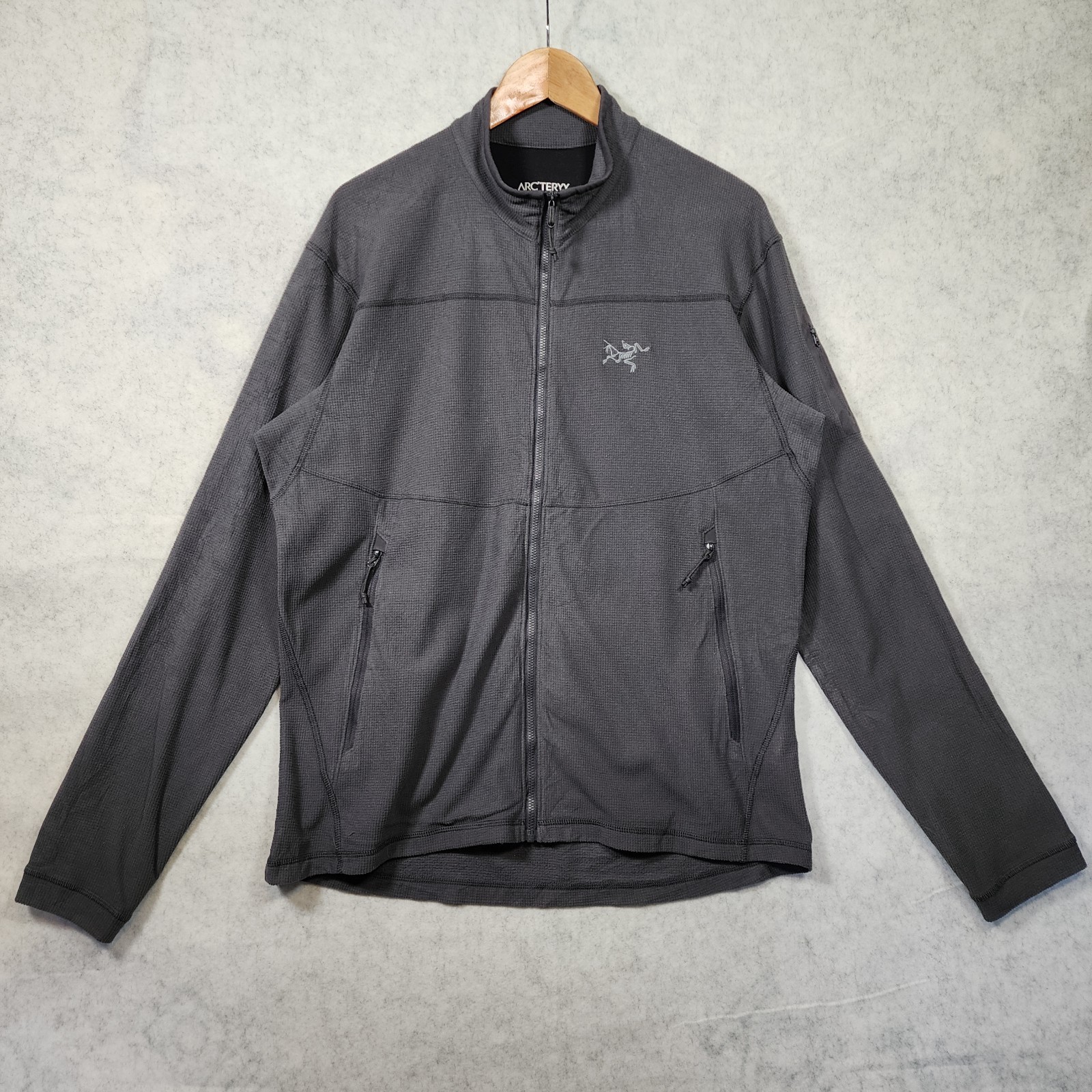 Arc'teryx Delta LT 17586 Mens Full Zip Waffle Jumper Polartec - Grey - Large