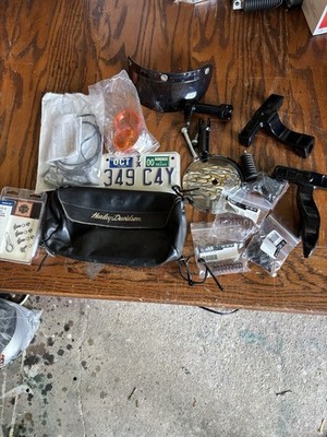 Harley Davidson Parts Lot Handlebar Bag License Plate Hardware Timer Cover