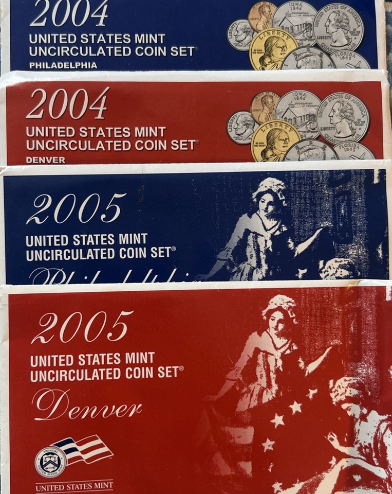 2004 & 2005 P&D Mint Set Uncirculated US with Envelopes & COAs (44Coin Set) - Image 2 of 4