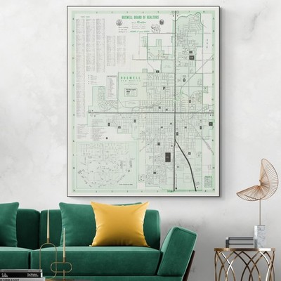 Roswell New Mexico Map   Mid-20th Century City Known for 1947 UFO Incident