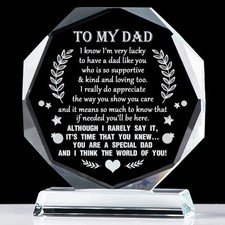 YWHL To My Dad Gifts from Daughter Son, Birthday 4.7" x 4.2" x 1.4", clear