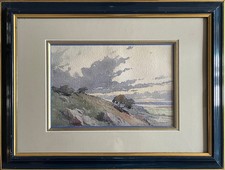 Tableau Aquarelle "Paysage sauvage" éc. XX° + cadre