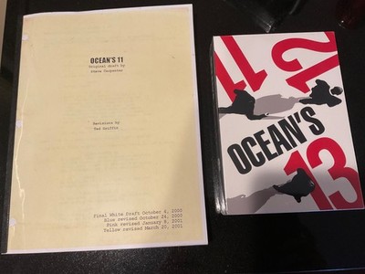 Classic script OCEANS ELEVEN + *new/sealed dvd trilogy box set* GEORGE CLOONEY