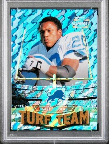 Pinnacle Summit 1996/500 Premium Stock Turf Team #PSTT6 Barry Sanders SP PSA 7 Foto 3 de 4