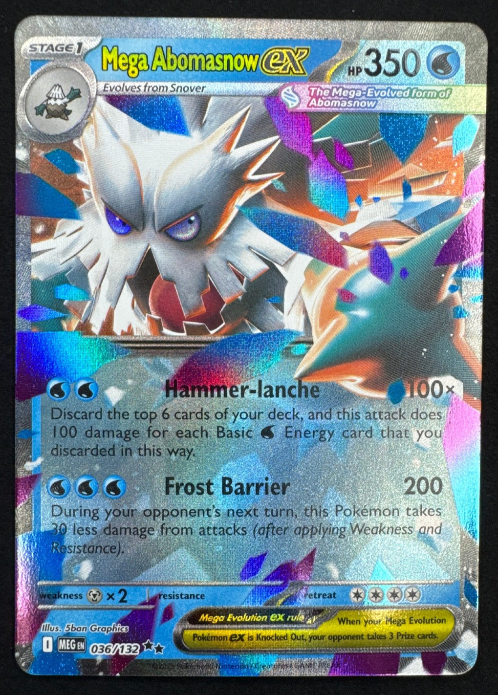 MEGA ABOMASNOW EX 036/132 NM DOUBLE RARE MEGA EVOLUTION POKEMON2025