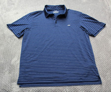 Vineyard Vines Shirt Mens Large Blue Stripe Performance Polo Golf Stretch