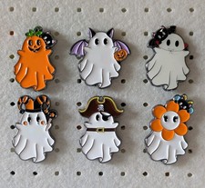 Complete Set Of 6, Halloween Ghostees Enamel Pin Ghost, GITD Whatevs Fall 2026