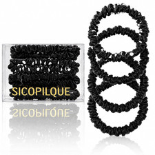Silk Scrunchies for Hair, 100 Pure Mulberry Silk Hair Ties, 4 Pack 3 Black, 1