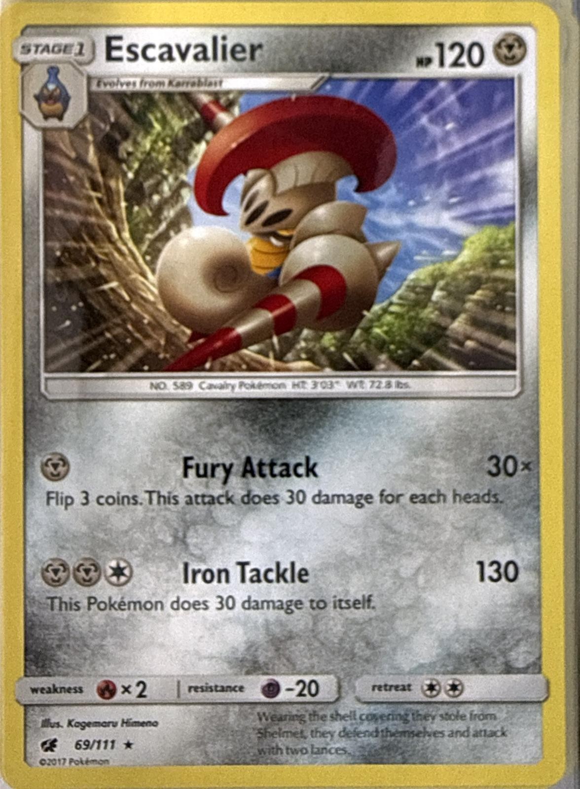 ESCAVALIER 69/111 RARE CRIMSON INVASION POKEMON NM/M