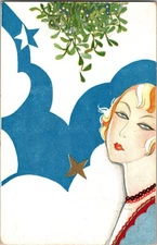 Art Deco Degami Series 3075 Vintage 1940s Postcard JO5