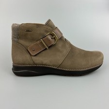 Clarks Unstructured Appley Mid Taupe Leather Waterproof Walking Boots Size UK5
