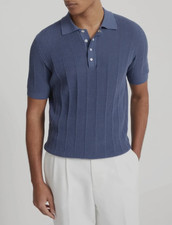 NWT 1550 Brunello Cucinelli Pullover Short Sleeve Knit Polo Sweater 46/36US A258