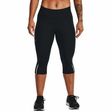 Under Armour Fly Fast 3.0 Speed Womens Running Tights Black 3/4 Capri Run Sports