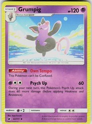 Grumpig 42/111 Crimson Invasion Uncommon Pokemon Card