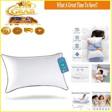 Queen Size Bed Pillow Supportive Soft Microfiber Down Alternative Hotel Colle...