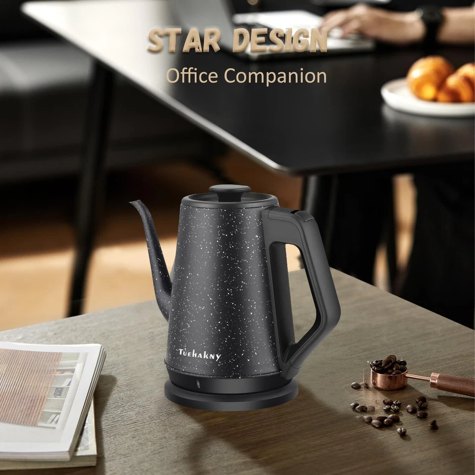 1l Electric Kettle 1000w, Quick Heat-Up In 3 Min, Black Stainless Steel Kettle - Image 4 of 4