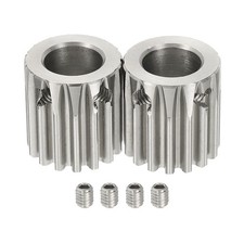 2Pcs, 1 Mod 15T Spur Gear 10mm Bore 304 Stainless Steel RC Car Pinion Gear