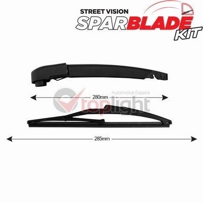 AE TOPLIGHT TRA-F254 Wischarm-Satz Hinten 285mm für FIAT 500X (334) 500e
