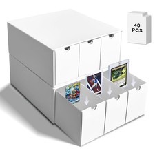 6 Drawer Trading Card Storage Box with 40 Dividers, Cardboard, Water Resistant