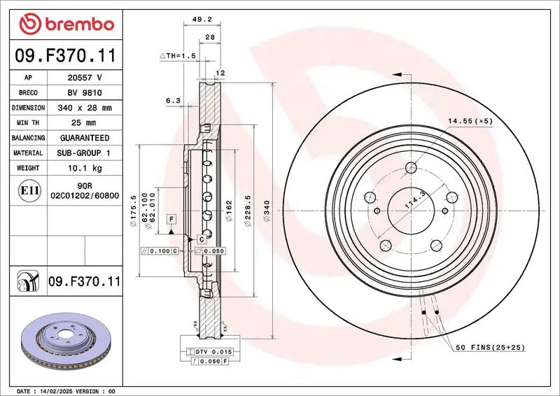 Brembo 09.F370.11 Für Toyota - Bild 2