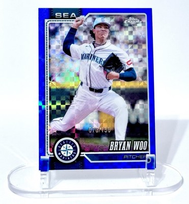2026 Topps Chrome Bryan Woo /150 Blue X-Fractor #31 Seattle Mariners