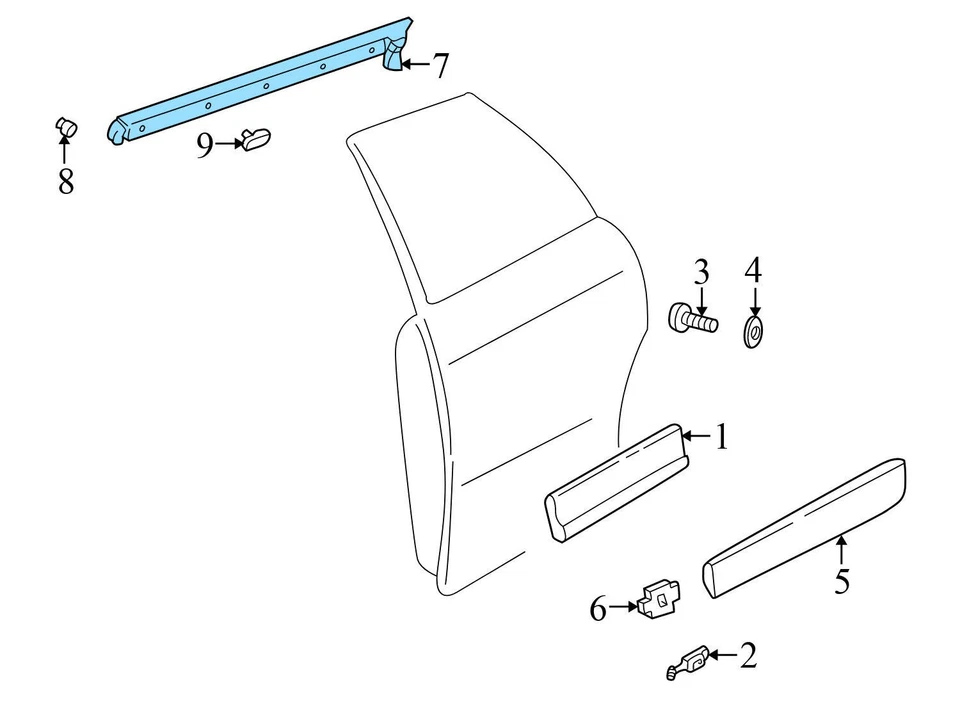 AUDI A6 QUATTRO 1998-2004 - PUERTA TRASERA IZQUIERDA VENTANA RANURA SELLO MOLDURA Foto 4 de 4