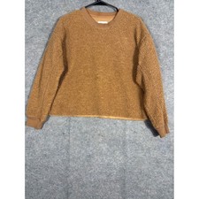 American Eagle Outfitters Womens Sherpa Fleece Pullover Sweatshirt Tan XS