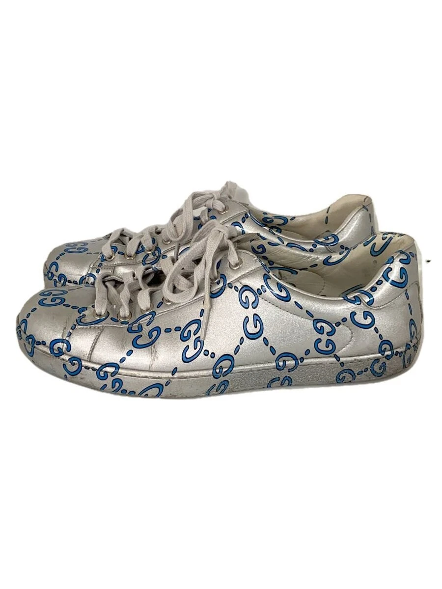 Baskets basses Gucci Ace GG cuir argenté UK8,5 d'occasion
