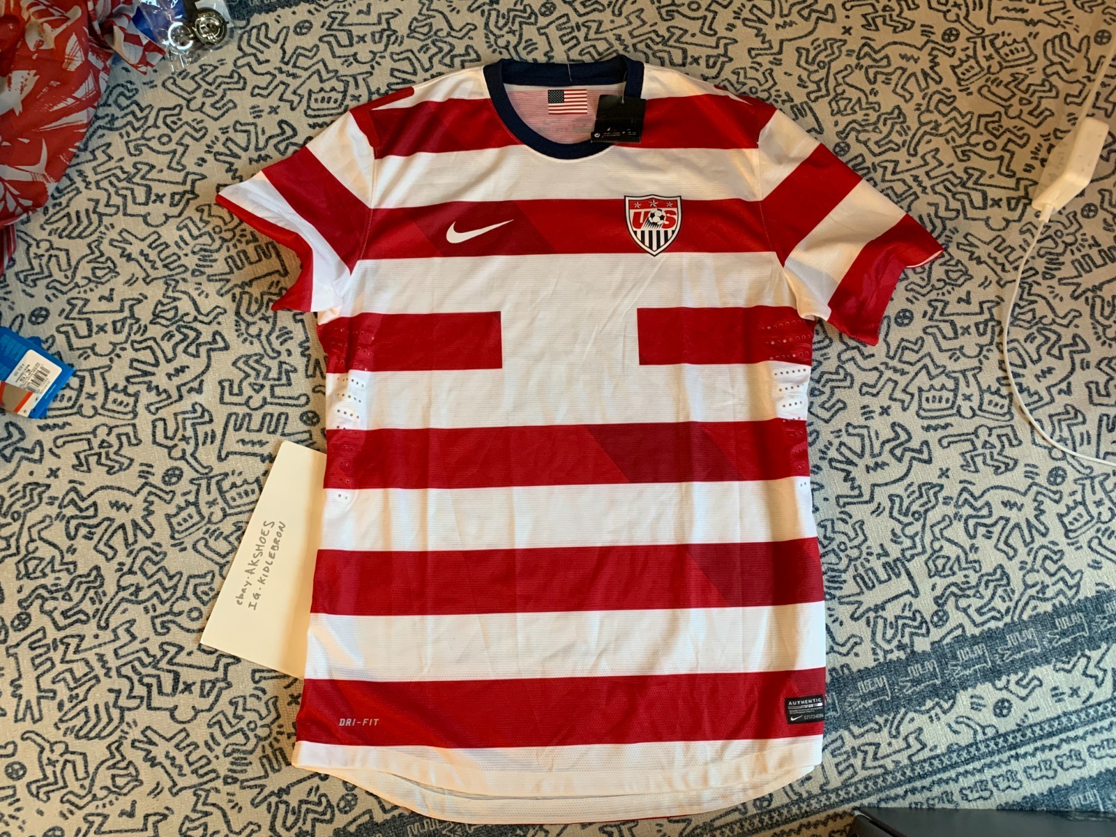 NEW 2012 Nike Authentic USA USMNT Home Waldo Jersey Shirt Kit World Cup XL bomb