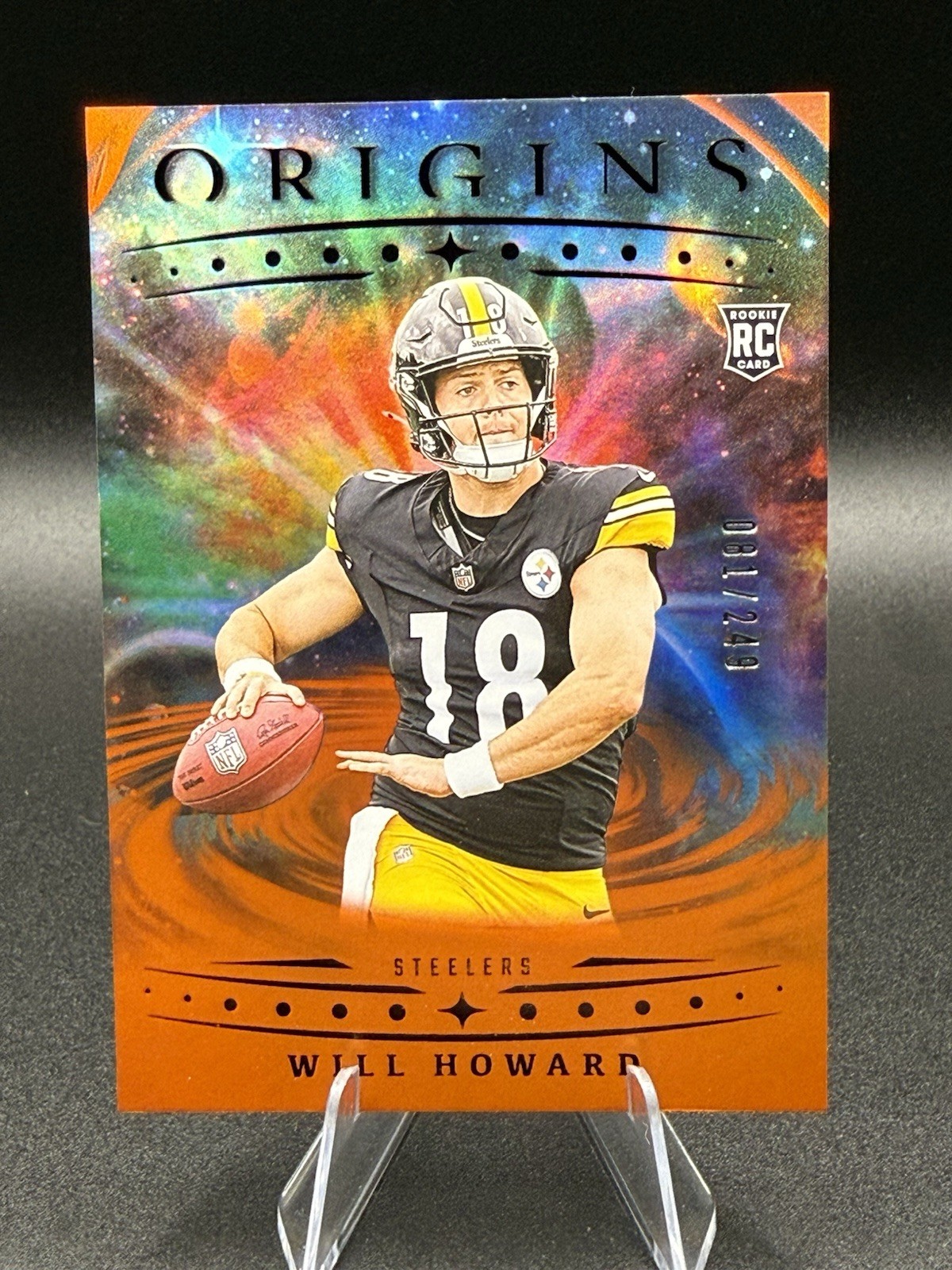 2025 Panini Origins - Rookies Will Howard, #120 Holo Orange /249 (RC) Steelers