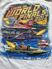 Lucas Oil Finals 2017 Drag Boat Racing Series White T-shirt Size Small Flawed