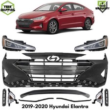 Front Bumper Cover Primed Plastic Headlights Kit For 2019-2020 Hyundai Elantra Front Bumper Cover Primed Plastic Headlights Kit For 2019-2020 Hyundai Elantra