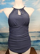 NWT Cupshe One Piece Swimsuit Size XXL Powder Blue High Neck