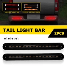 Red Amber 2X 9.84" LED Truck Trailer Strip Brake Lights Rear Turn Tail Light Bar