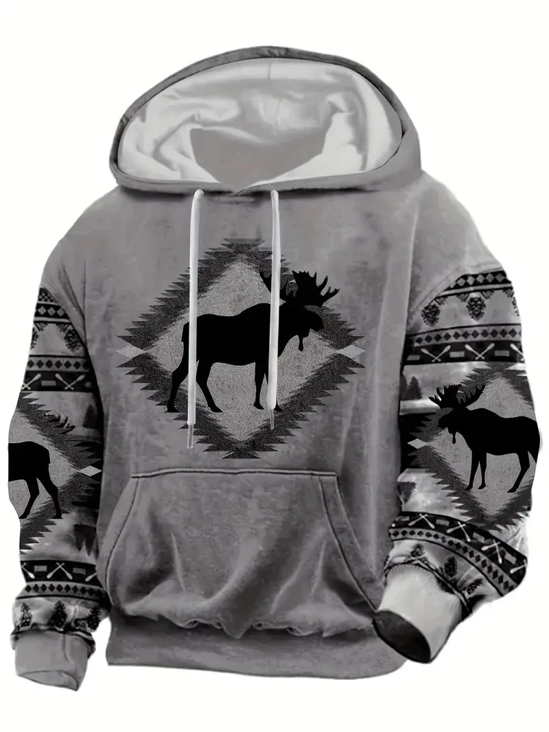 Men's Western Aztec Sweatshirts Pullover Hoodie COWBOY COZY BIG SIZE 6XL