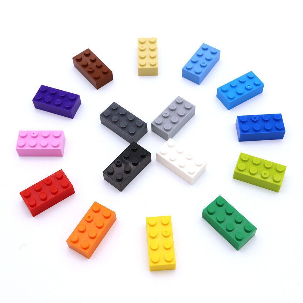 40-Piece 2x4 Lego Bricks Bulk Pack (ID 3001) - 20 Vibrant Colors for Creative Building