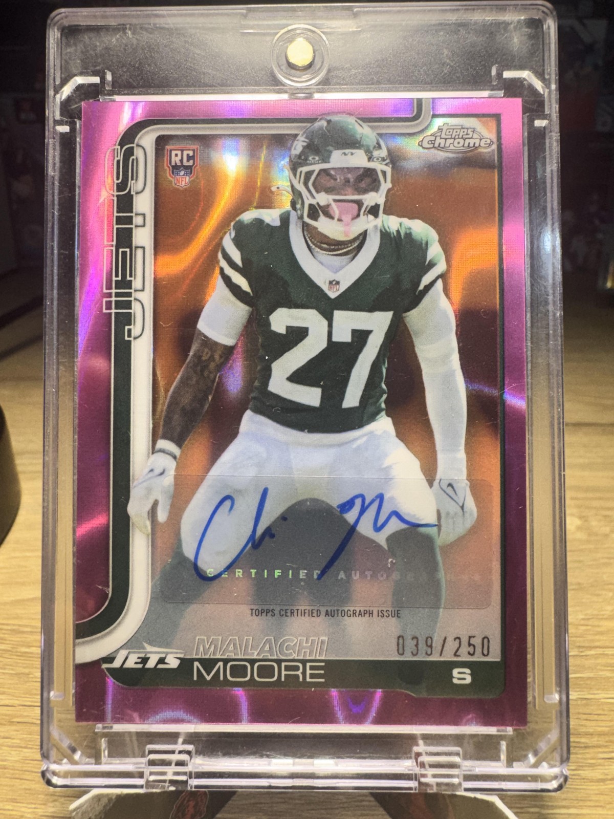 Malachi Moore Chrome Retail Rookie Autographs Pink Refractor #/250
