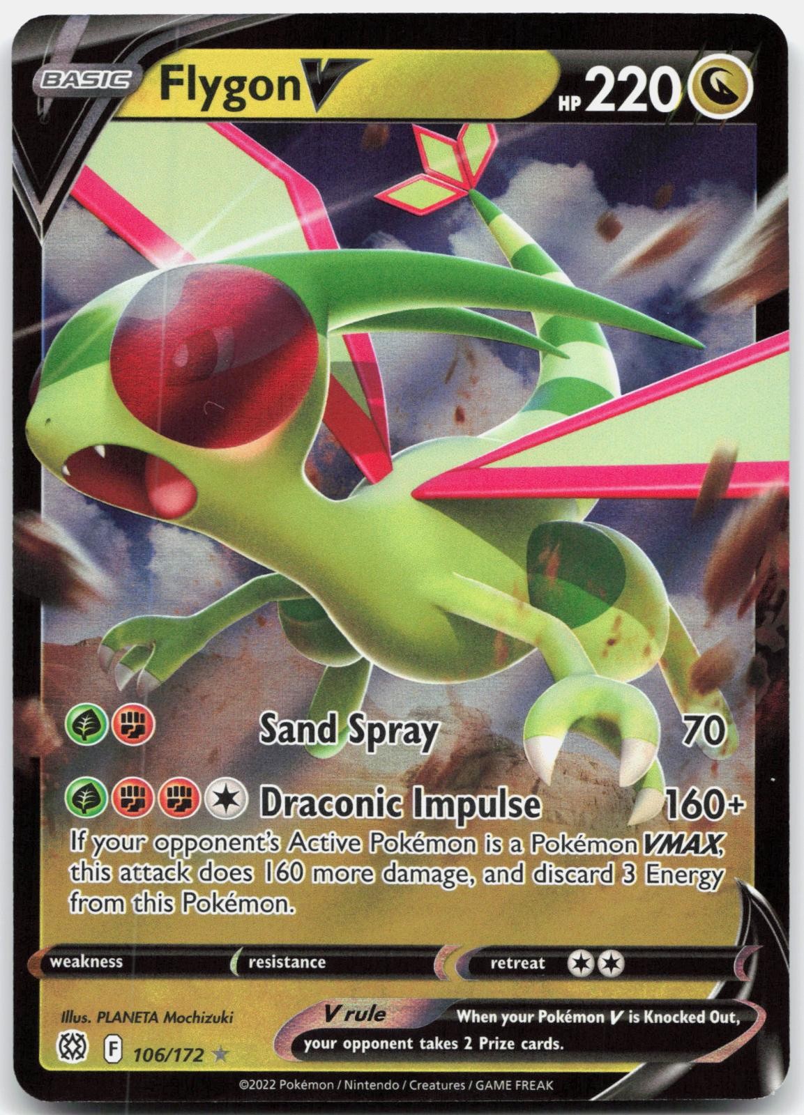 Flygon V 106/172 Holo V Rare Brilliant Stars Pokemon Near Mint