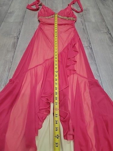Y2K City Triangles Halter Draped Formal Gown /Assimetrical Hem - Picture 14 of 14