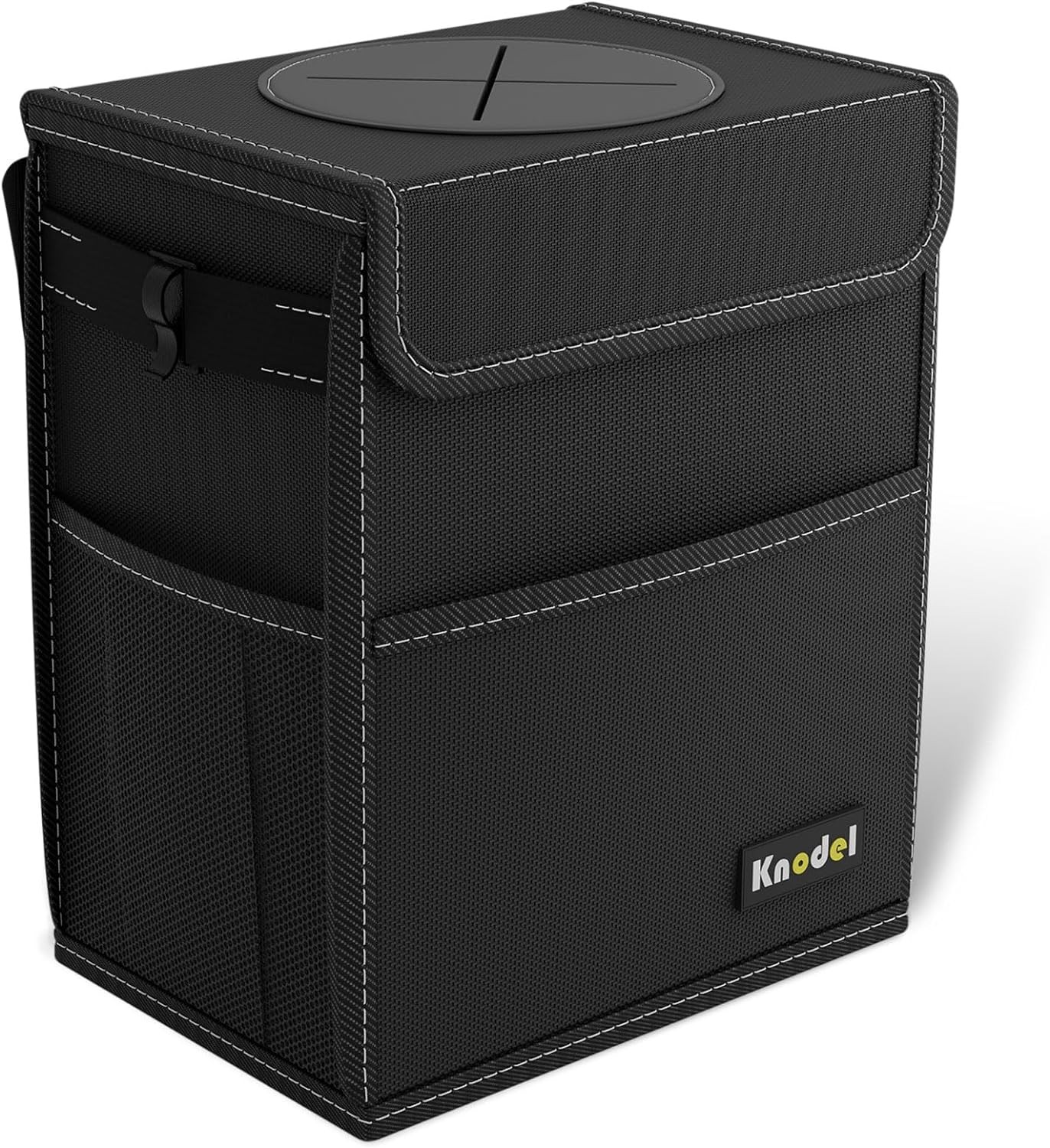 2 Gallon Black Waterproof Car Trash Can with Leak-Proof Lid