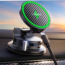 15W Magnetic Wireless Car Charger Mount, 360  Suction Phone Holder for iPhone 17