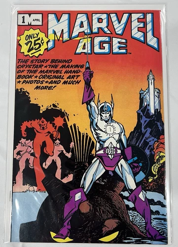 Marvel Age #1 Marvel Comics 1983 Series STORY BEHIND CRYSTAR, HANBOOK, Etc.