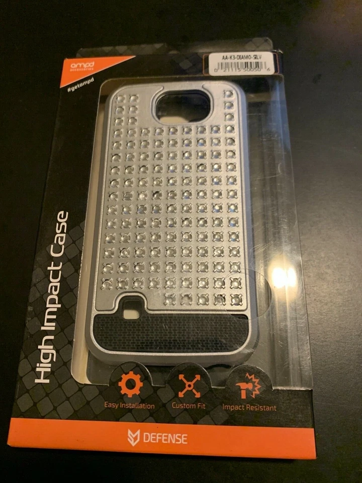 LG K3 Metal Gold Dimond Silver Case - Image 2 of 3