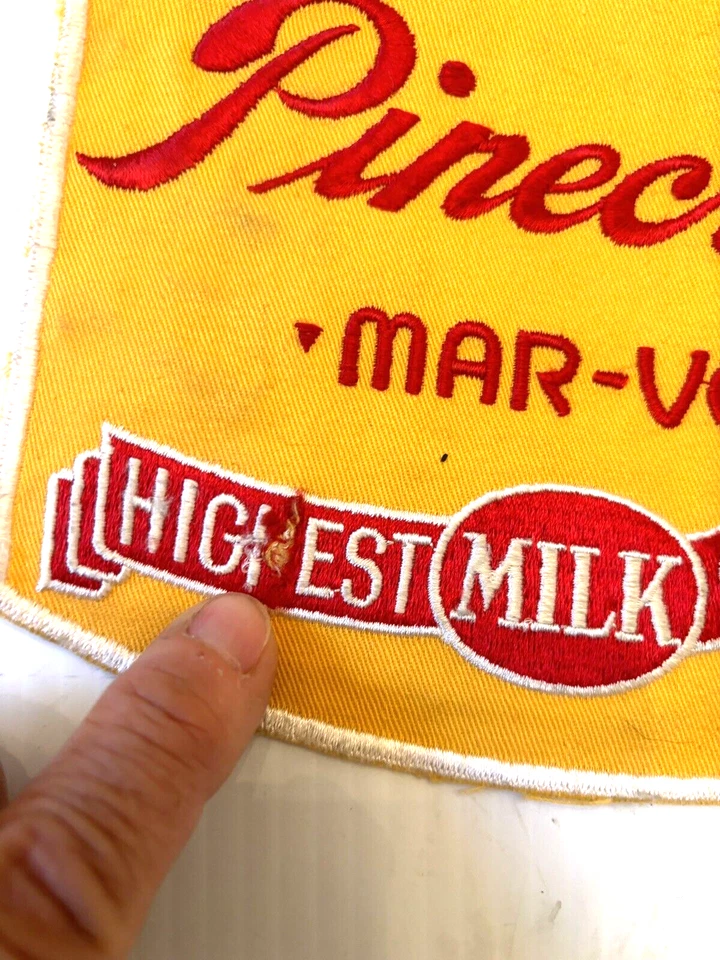 RARE VINTAGE JACKET PATCH -  PINECREST MAR-VEL HIGHEST QUALITY MILK - DAIRY PROP - Image 4 of 4