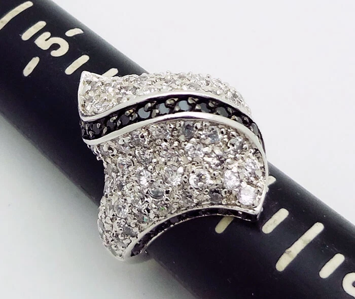 Anillo de circonita cúbica "LD" de diseñador QVC en plata de ley talla 6 Foto 4 de 4