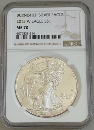2015-W Burnished Silver Eagle $1.00 MS70 NGC