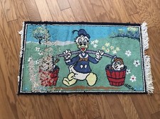 Vintage 1950s Donald Duck And Chip And Dale Rug